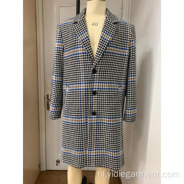 Herenjas van zwarte tweed Houndstooth